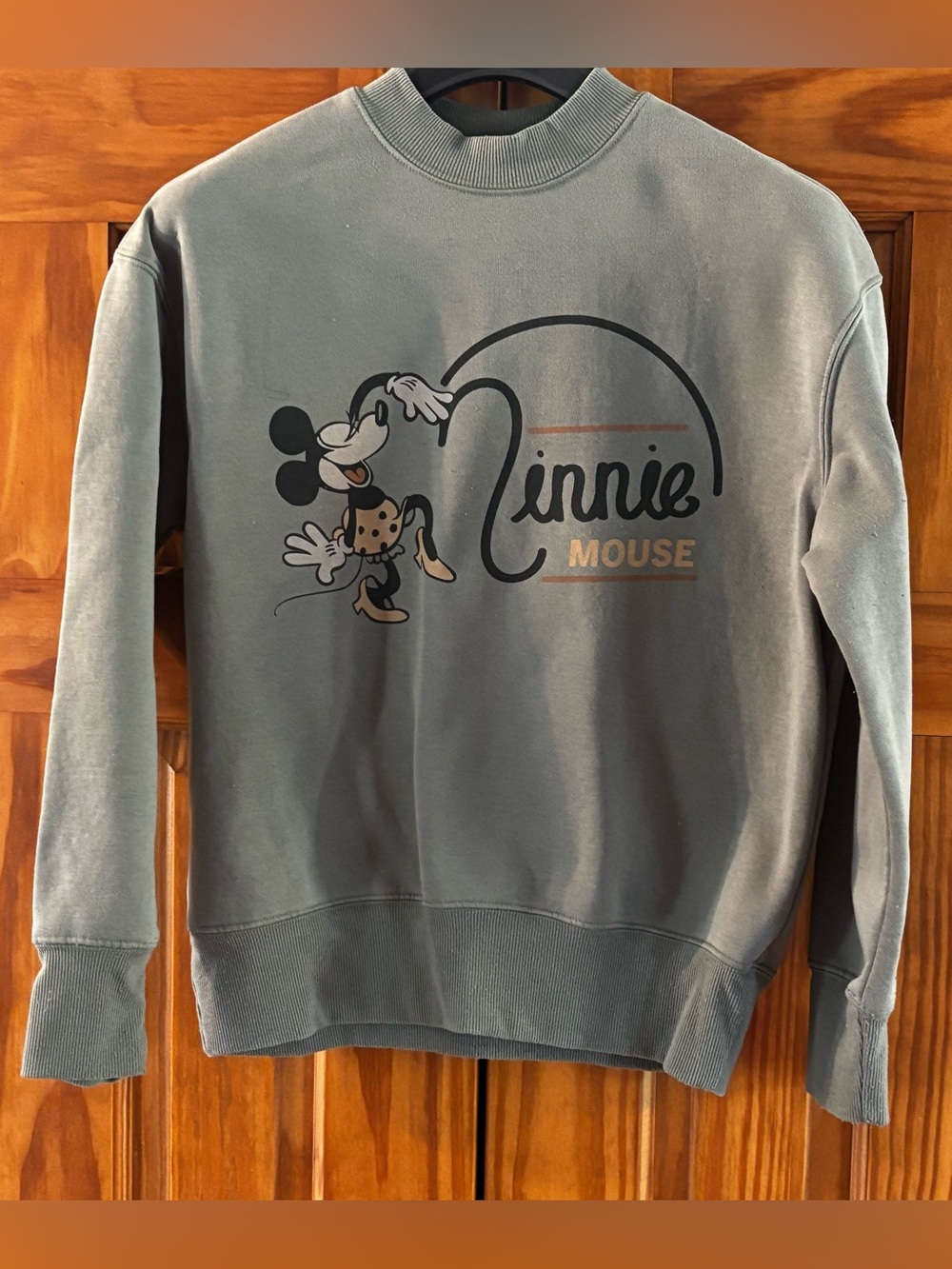 Minnie Mouse Graphic Crewneck Sweater - Dusty Green